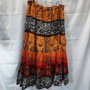 Phil Multipattern Multicolor Butterfly 1X Maxi‎ Skirt